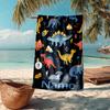 Custom Name Ultra-Soft Beach Towel with Dinosaur Theme,Ideal for Pool - Camping, Diving - Perfect Travel Essential, Vibrant Beach Towel.