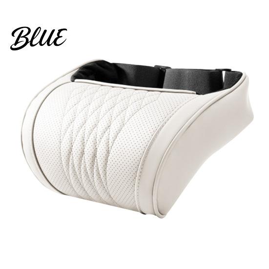 Neck Pain Relief Pillow for Commuting Memory Foam Car Pillow/Backrest Breathable PU Leather Cover with Adjustable Office Chair Headrest Attachment