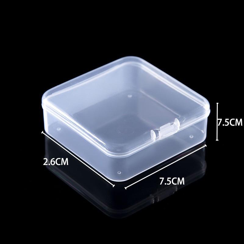 2Pcs Mini Square Boxes Clear Plastic Jewelry Storage Case Container Packaging Box For Earrings Rings Beads Collecting