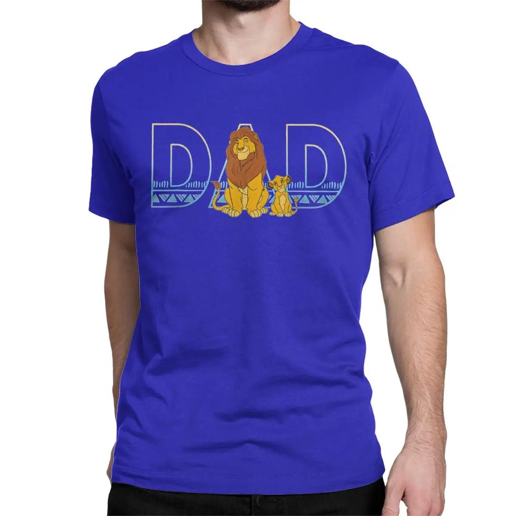 The Lion King Simba Mufasa Dad T Shirt 100% Cotton Funny T-Shirt Tee Shirt Short Sleeve Tops Graphic Printed Unisex