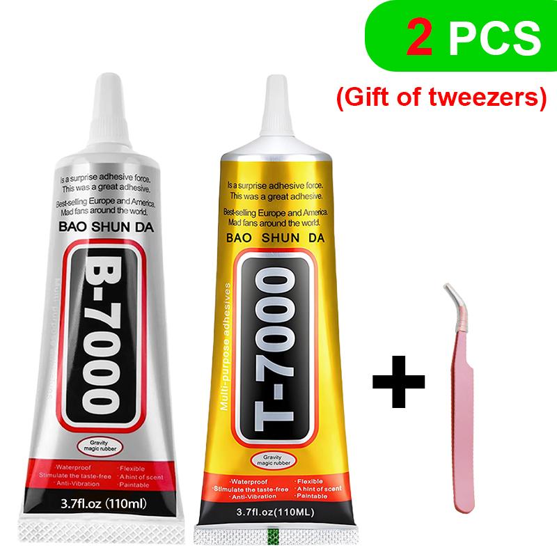 B7000 Mobile Phone Screen Super Waterproof Adhesive Universal Bonder for Apple and Samsung Touchscreen Glass 110ml Fast-Setting B7000 + T7000