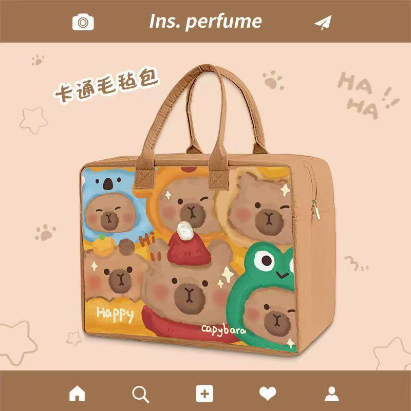 Large Capacity Cute Cartoon Felt Travel Bag