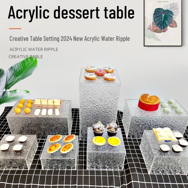 Acrylic Ripple Dessert Display Stand for Weddings and Buffets