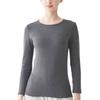 Gunze New Black Mocha Inner Long Hot Keeps You Size L MH5646R/MH5646K Women's Shirt, Thick, Warm, Stretchy, Sleeve, Magic, Warm,