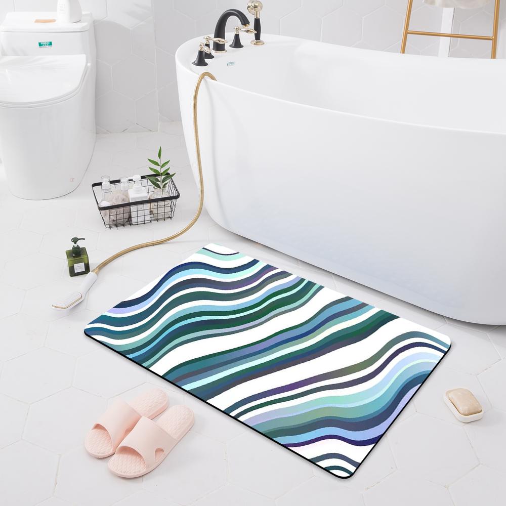 Tapete absorvente antiderrapante, capacho para porta de banheiro, piso de vaso sanitário, chuveiro, banheira, tapete de cozinha moderno