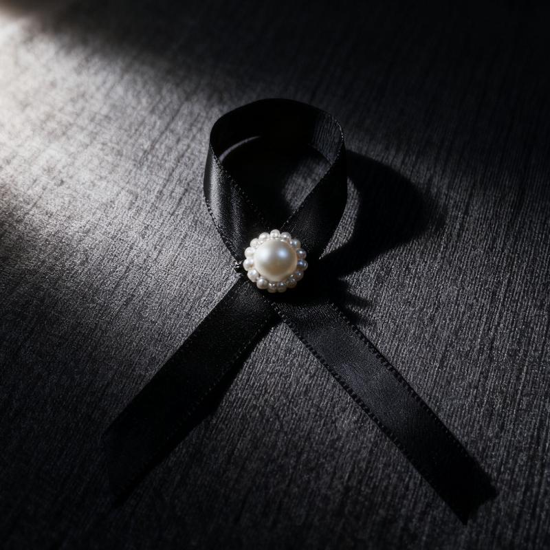 Черная лента брошь похороны памятная булавка траурная корсажная брошь женская мужская лента булавка для галстука для костюма рубашки воротника аксессуары для одежды A4