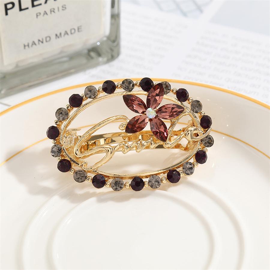 Korean Rhinestone Flower Spring Clip Pearl Half-tied Hair Clip Elegant Temperament Top Clip Exquisite Round Medium Ponytail Clip