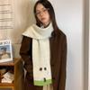 Cartoon Apple Core Knitwear: Cute Childlike Plush Scarf for Students & Couples - Warm Neck Gaiter for Autumn/Winter