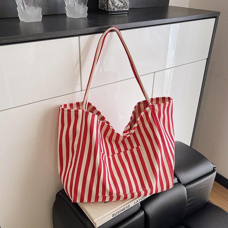 2025 New Striped Beach Bag, Summer Casual Bag, Large Capacity Tote Bag, Shoulder Bag, Minimalist Bag, Christmas Gift