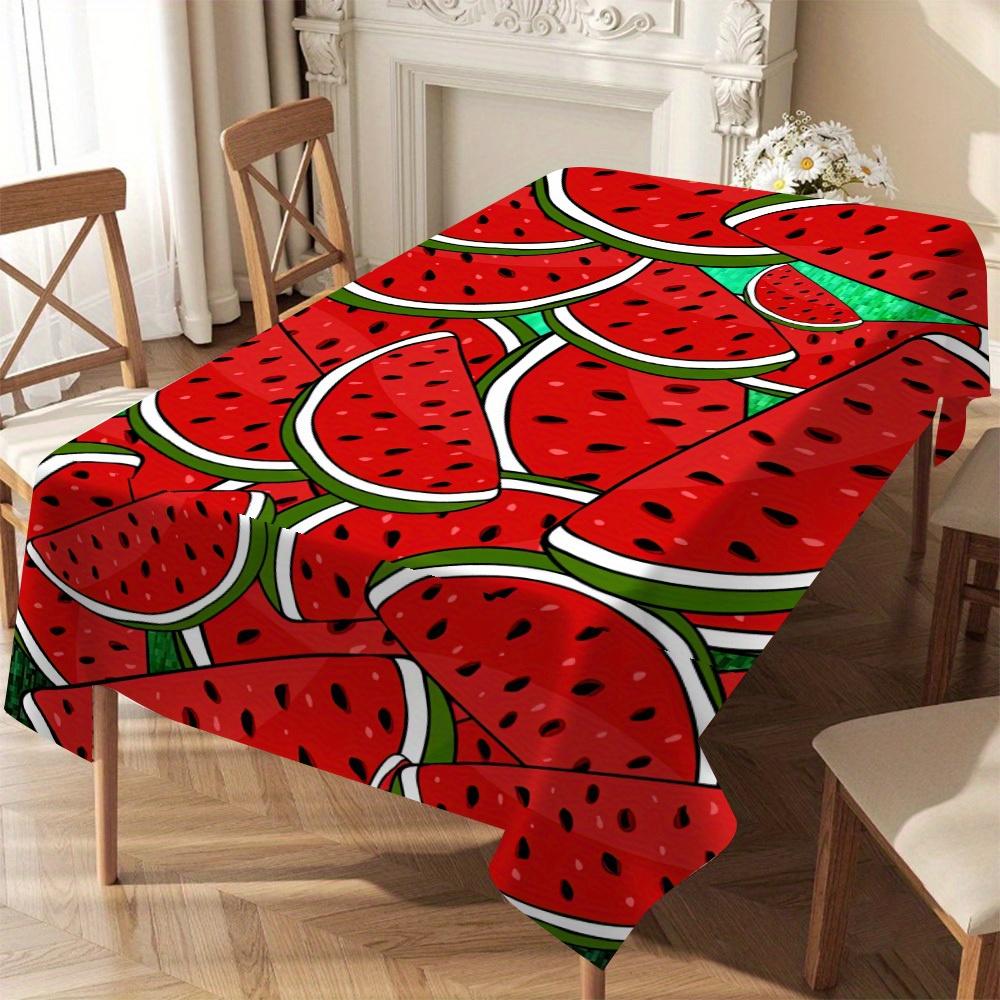 Watermelon 1pc Table Cover Polyester Tablecloth High Quality, Thickened, Rectangular, for Home, Restaurant, Cafe, Outdoor Dining