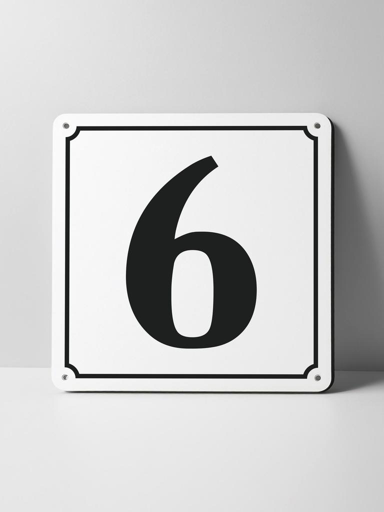 Metal Sign Black House Number On White Background Outdoor Wall Art Decor