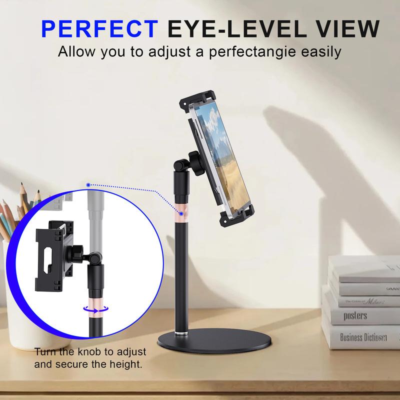 Desktop Tablet Stand Phone Holder for 4-14 Inch Devices Adjustable Tabletop Mount for Video Calls Reading Streaming Office Use