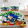 3pcs Halloween Fun with Sonic Quilt Cover Set - Soft and Cozy Bedroom, Guest Room and Dorm Decorative Bedding 3-Piece Set 1 Quilt Cover + 2 Pillo