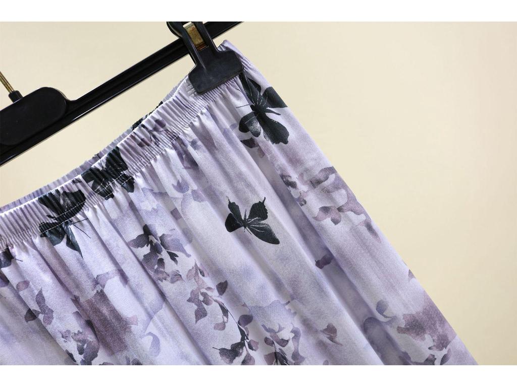 Women's French Romantic Wide-Leg Floor-Length Pants - Spring/Summer Plus Size, Elastic Waist