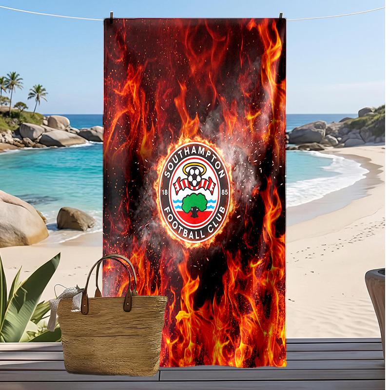 Southampton Football Print Beach Towel, Large Soft Quick Dry Towel for Beach Camping Swimming