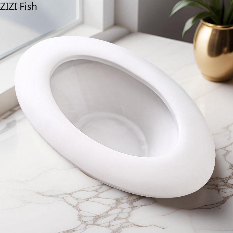 Minimalist Elliptical Ceramic Vase Plant Pots Table Decoration Flower Arrangement Creativity Floral Vases Room Aesthetic Decor