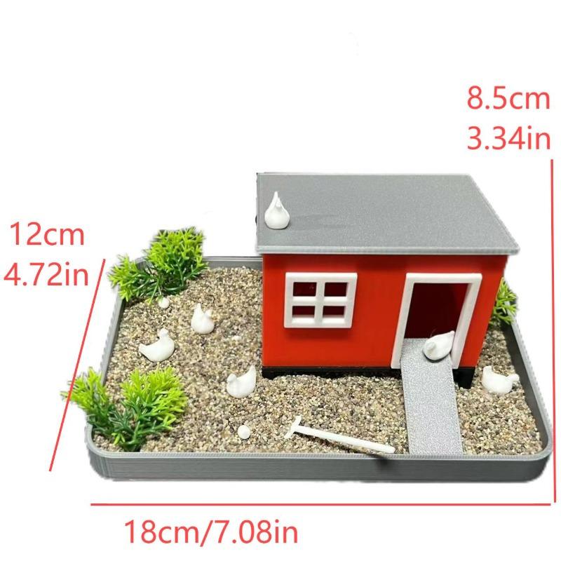 

Miniature Chicken Zen Garden Desk Decor DIY Sand Tray Garden Kit Funny Novelty Gift Fidget Stress Relief Fun Tabletop Ornament