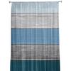 Retro Farm Barn Blue Gray Striped Gradient Sheer Curtains for Living Room Tulle for Windows Voile Yarn Short Bedroom Curtains