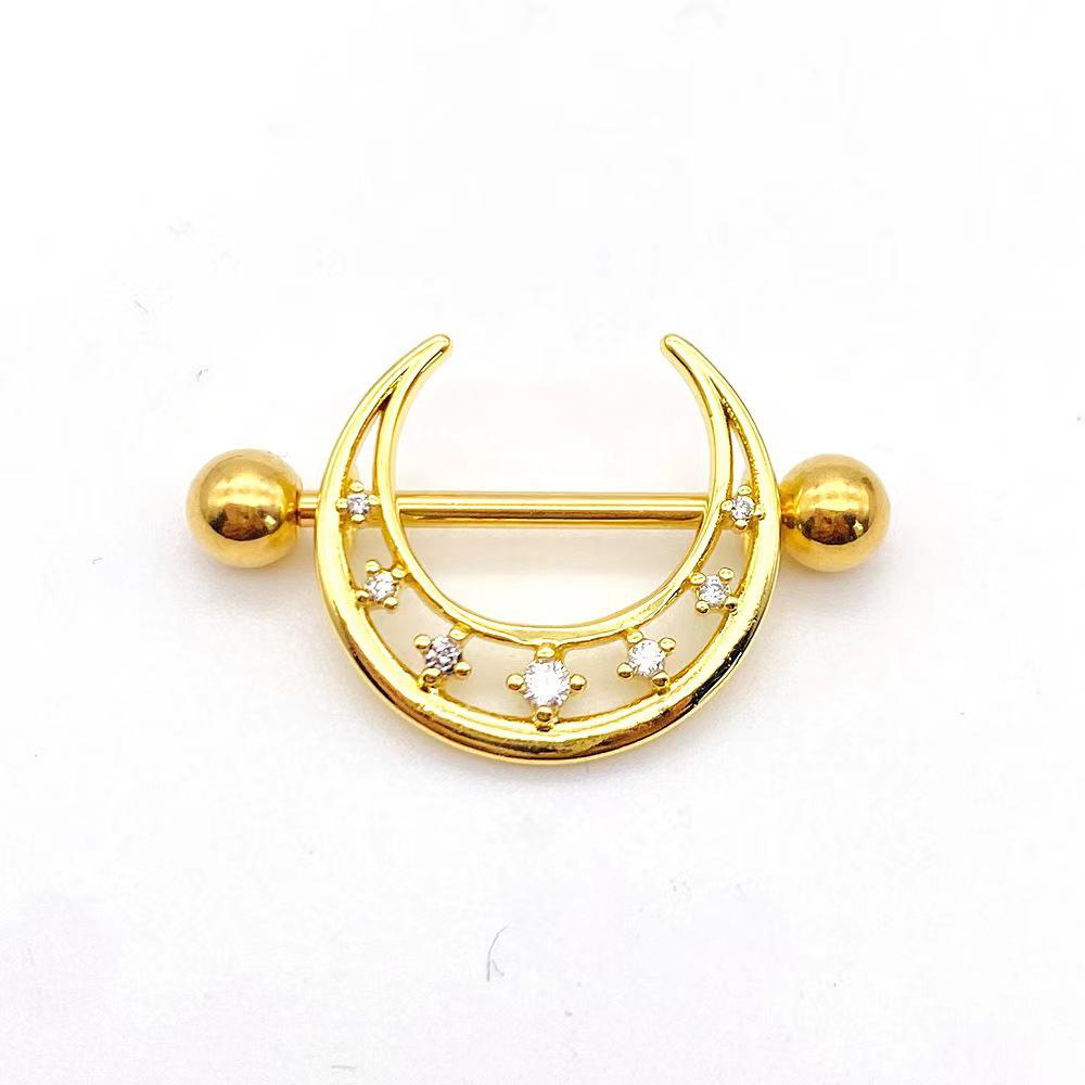 Stainless Steel Winged Zircon Nipple Ring Body Jewelry