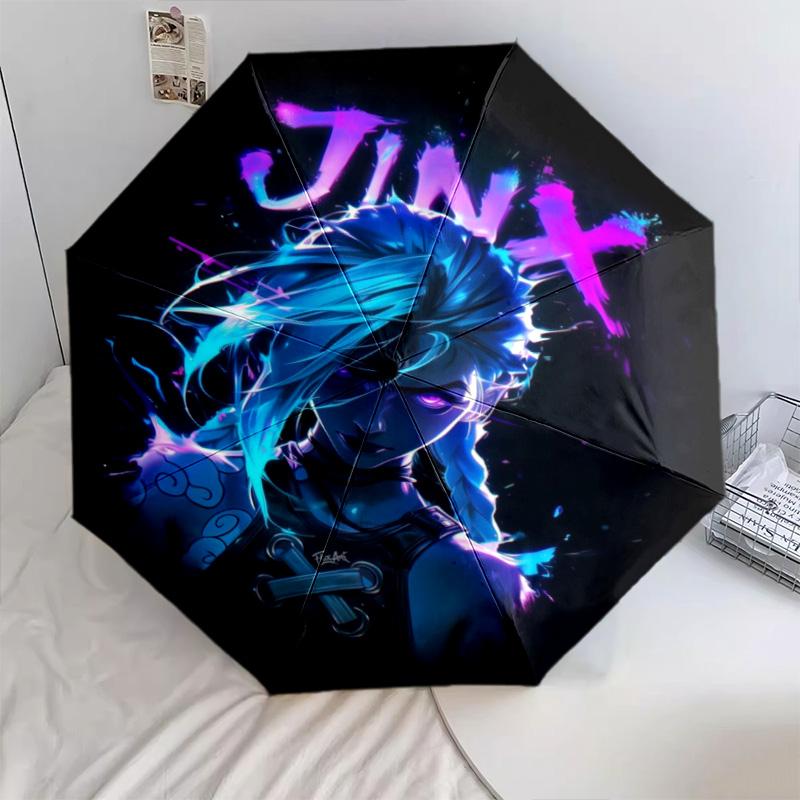 1PC Jinx Automatic Umbrella - Suitable Travel Outdoor Portable Umbrella Birthday Gift Daily Essentials