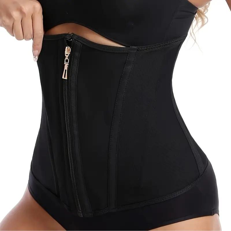 1 Stück atmungsaktiver ultradünner verstellbarer 9-Stäbe-Reißverschluss doppellagiger verstärkter Bauchgürtel Damen Körperformung Taille
