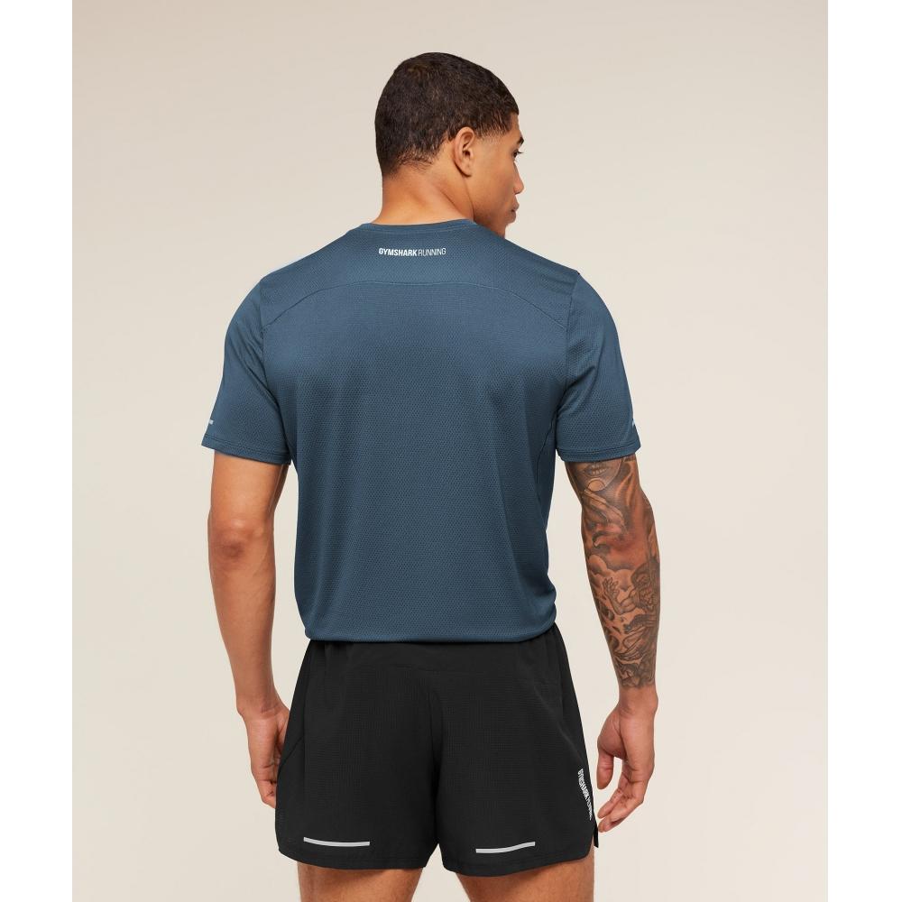 Gymshark Running T shirT Gs sTealTh Blue A3c2s Ud6s