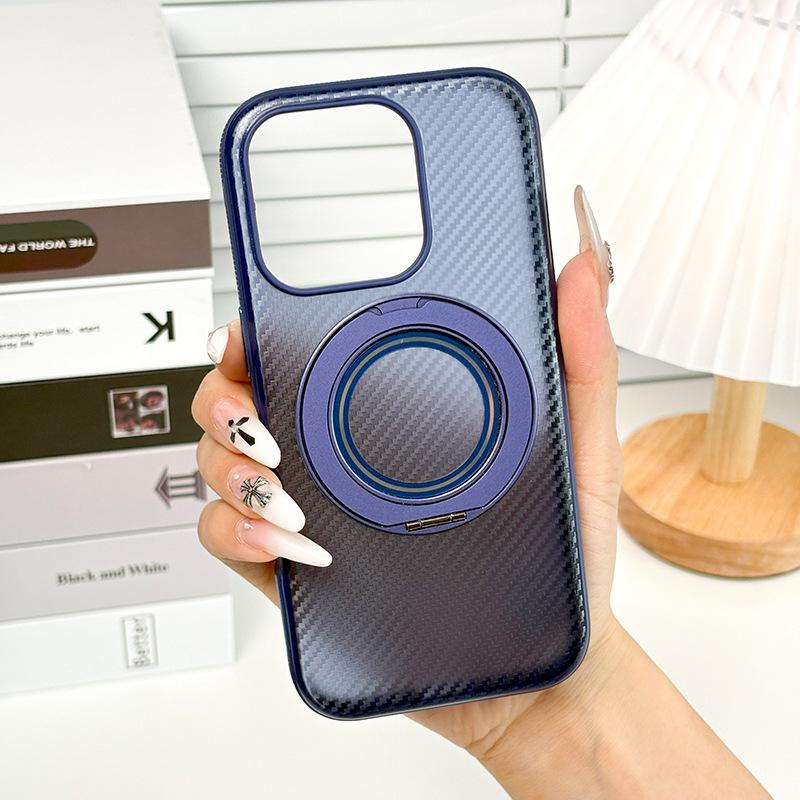 

Carbon Fiber Pattern Gear Holder Phone Case with Korean High-end Feel for Apple 16 Protective Case for IPhone 17 Phone Case For iPhone 12 Pro Max