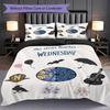 1PC Wednesday Pattern Bedding Quilt Set Quilt Cover Pillowcase Home Decoration Birthday Gift (1 * Duvet Cover + 2 * Pillowcase, Without Core)