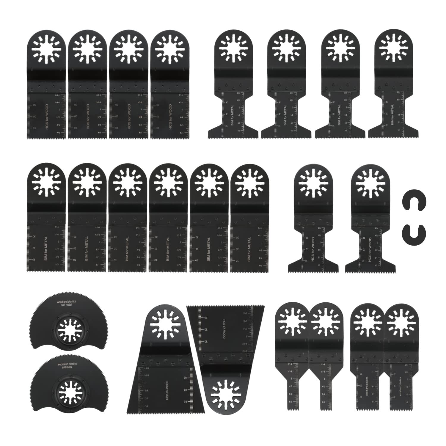 

Nesect Replacement OIS Comes in a Clear Strength Tested in Multi-Tool Blades, 24-Piece Set, Standard, Case, Bimetallic, [Made Japan] чорний