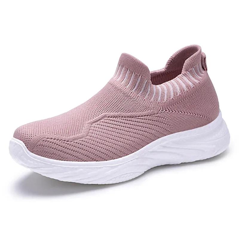 Fashion New Spring Summer Women Shoes Knitting Sock Women's Sneakers Breathable Women Flat Shoes Soft Bottom Casual Walking Shoes