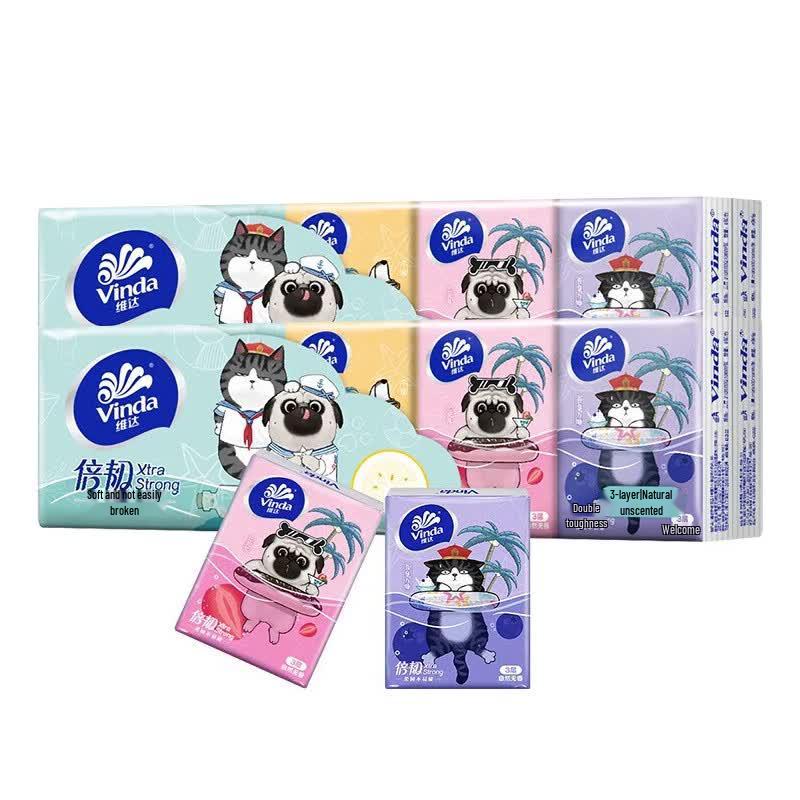 Vinda Tough 3-Ply Pocket Tissues, Wuhuang Wansui Edition