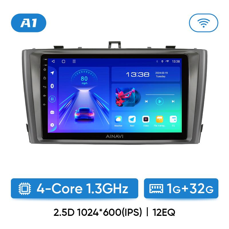 

Автомобильный радиоприемник Ainavi, мультимедийный плеер для Toyota Avensis 2009 2010 2012 2014 2015 Android 12, автоматический беспроводной Carplay DSP 48EQ 2Din