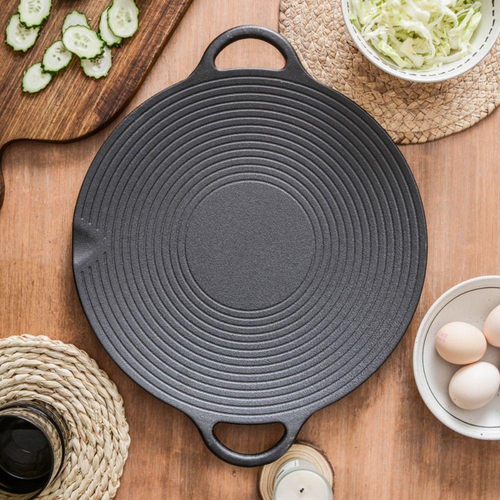 Non Stick Grill Plate Cast Iron Baking Tray Barbecue Accessory BBQ Grill Pan Camping
