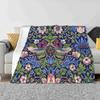 William Morris Strawberry Thief Soft Warm Light Thin Blanket William Morris Strawbery Thief