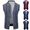Herbst Herren Strickweste Ärmellose Strickjacke Herren Fleece Pullover Business Casual Weste Männlich Pullover Gestreifte Pulloverwesten