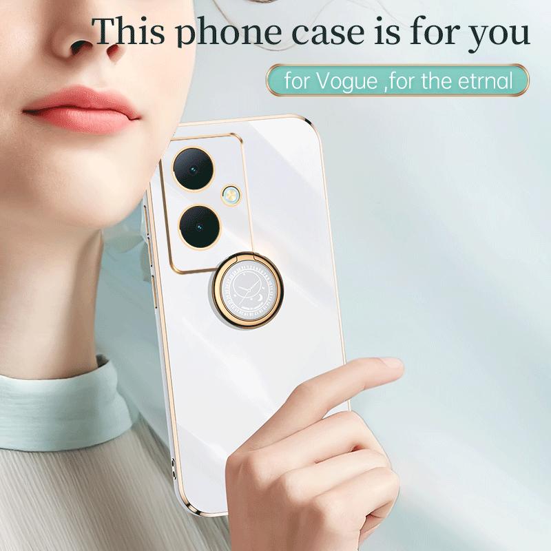 Pro OnePlus Nord N30 Case OnePlus Nord CE 3 Lite Phone Case CPH2465 2467 Zadní kryt Luxusní čtvercový pokovovací kroužek Držák na stojan