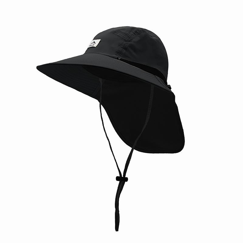 

Летняя шляпа с широкими полями и защитой от УФ-лучей, с пелериной, для рыбалки и велоспорта Adjustable чёрный