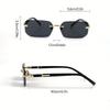 2026 Sommer Neuheiten Unisex Randlose Kantenbeschnitt Sonnenbrille, Metallbügel UV400 Gläser, Trendige Eckige Sonnenbrille für Täglich und Outdoor