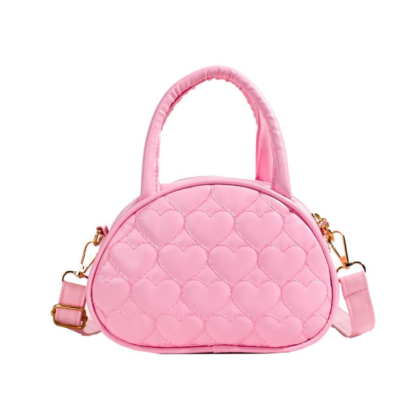 Girls Single Shoulder Andbag Fashionable Heart  Embroidered Drawstring
