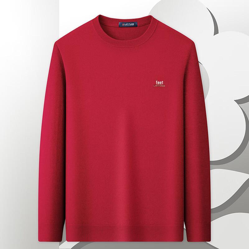 MONTAGUT Men's 100% Merino Wool Round Neck Sweater