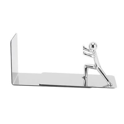 1set Silver Metal Book Support 7.28 X 2.76in Desktop Book Stopper Kung Fu Figure Bookend  Study Desk