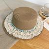 Lace Straw Hat Women's Summer Sweet Versatile Big Eaves Sunscreen Hat Outdoor Holiday Sun Hat