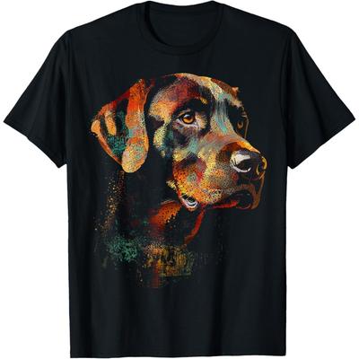 Labrador Retriever Dog Motif Pet Artwork Labrador Retriever T-Shirt(2)