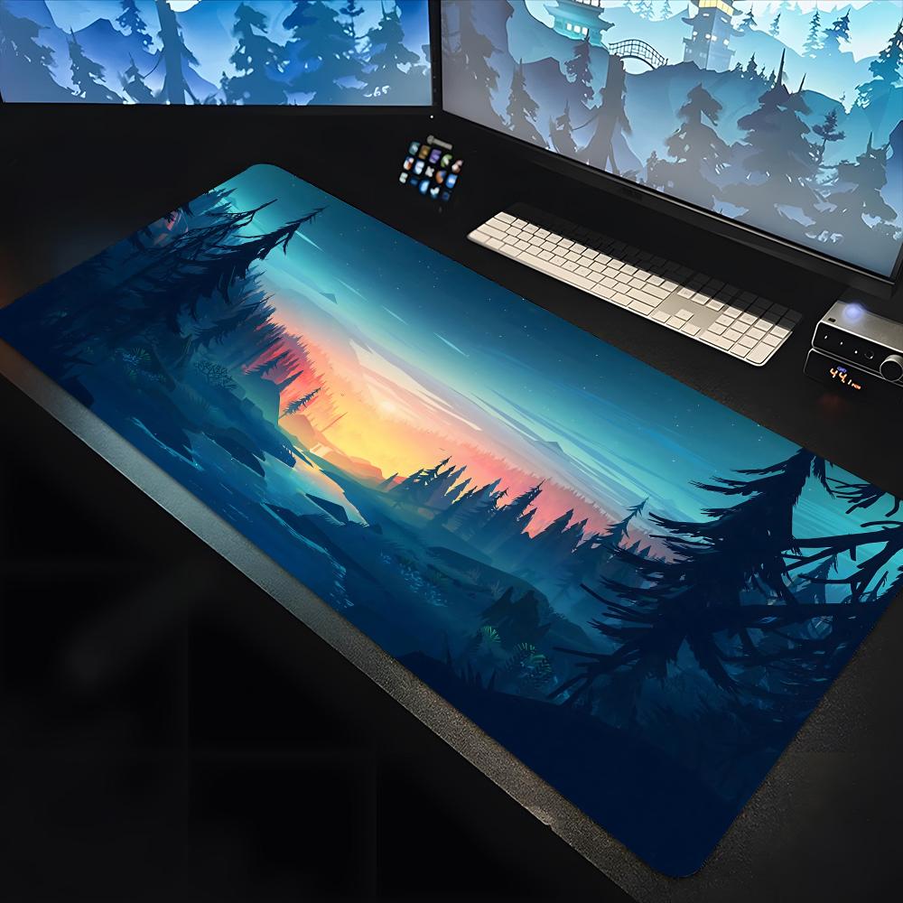 Deep Forest Firewatch Large Keyboard Mouse Desk Pad Non-slip Rubber Gaming Suitable for 28-38 Mouse Pad Laptop Carpet 1200x600
