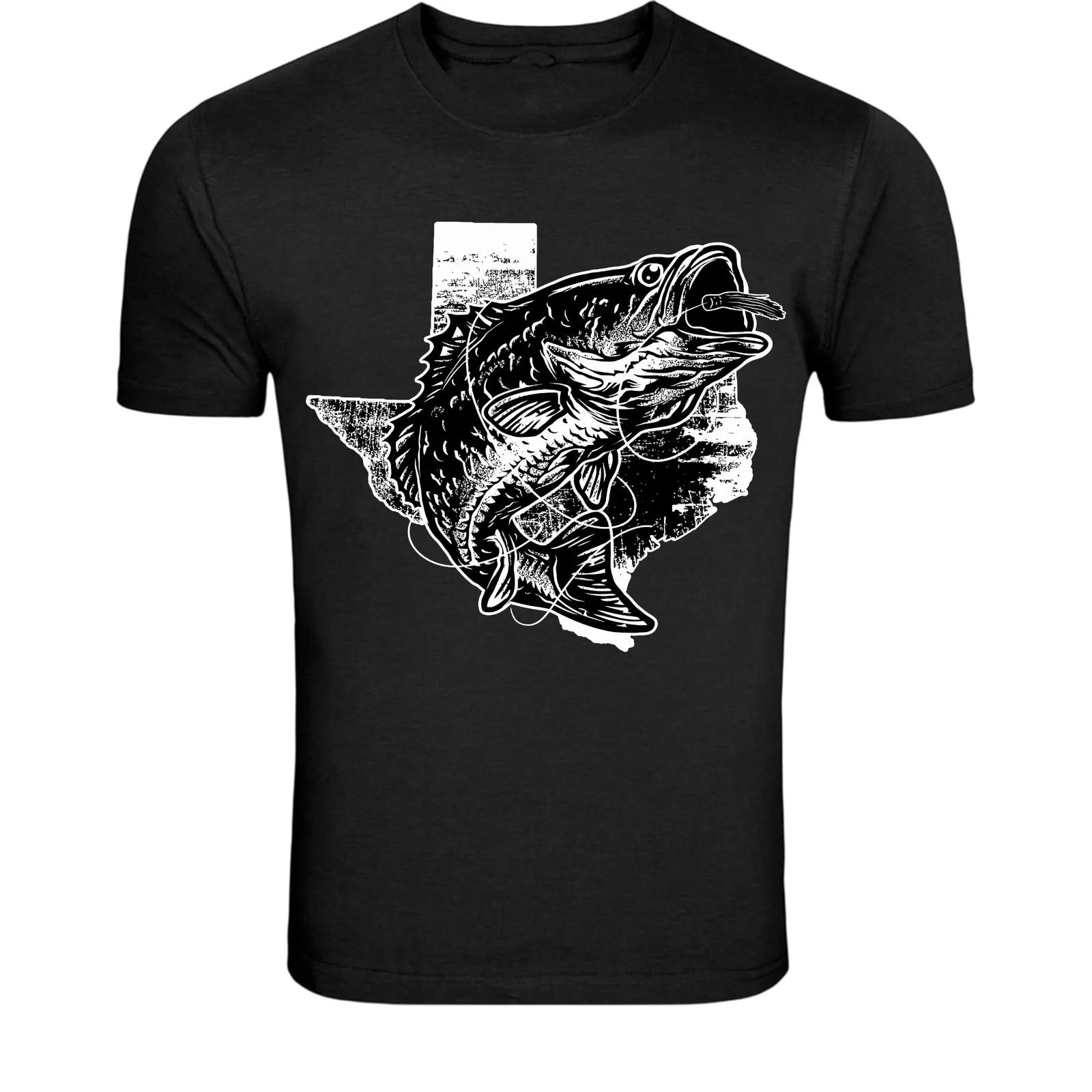 Футболка для ловли басса в Техасе - Графическая футболка для рыбака 4XL