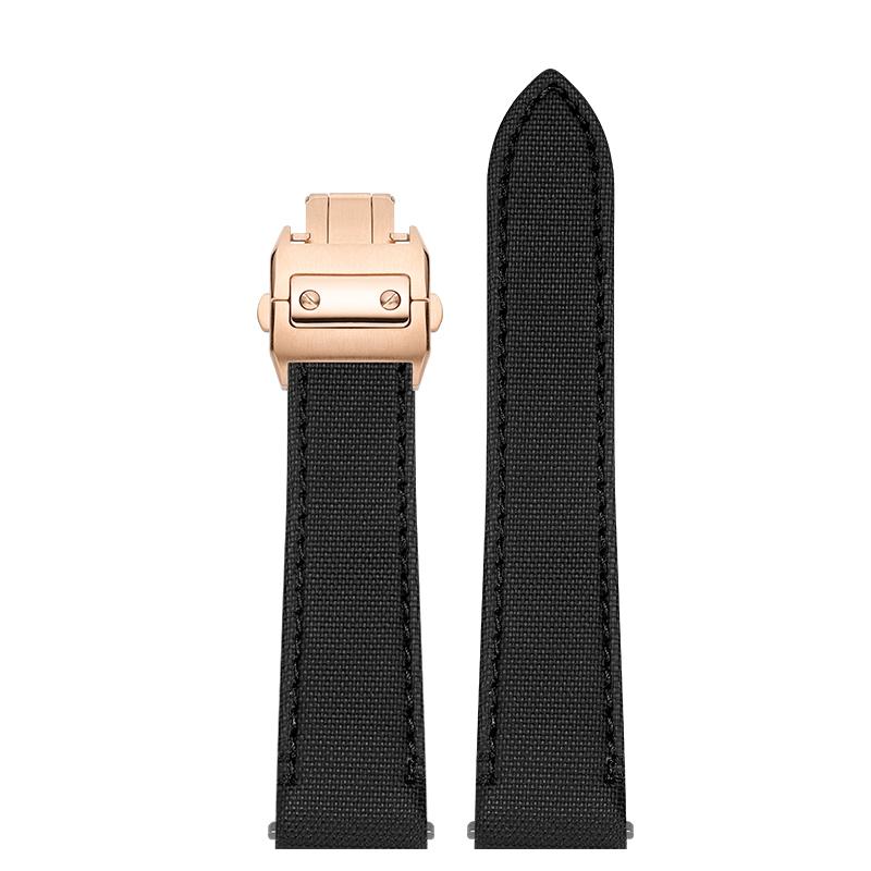 21mm Quick Release Nylon Strap For Cartier Santos Strap New W2SA0007 Medium Canvas Waterproof Sports Watchband  Black Blue