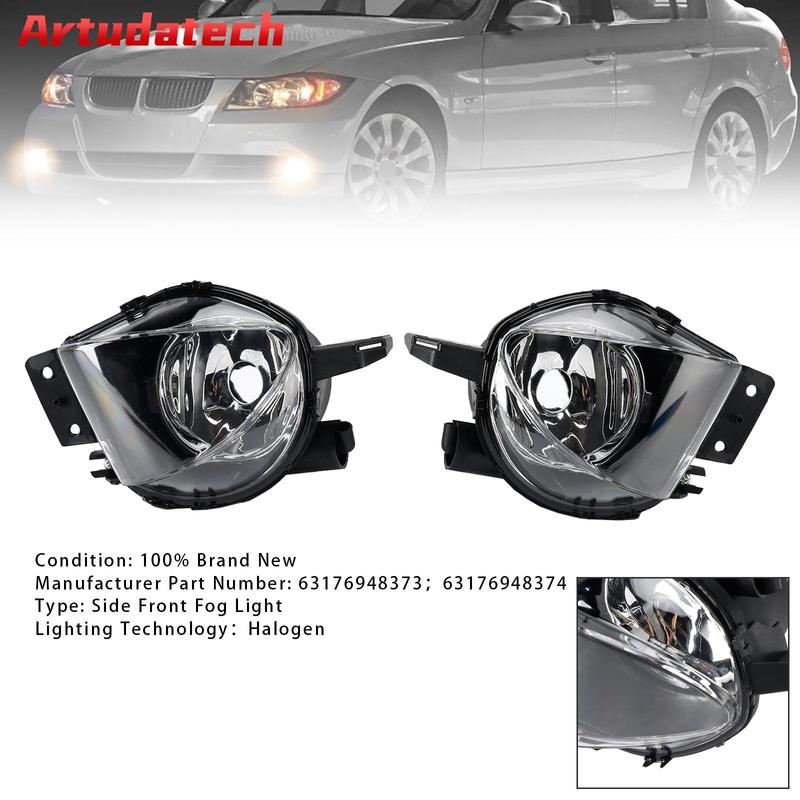 Artudatech Pair Front Fog Light Without Bulbs For BMW E90 3-Serise 2006 2007 2008 6948373