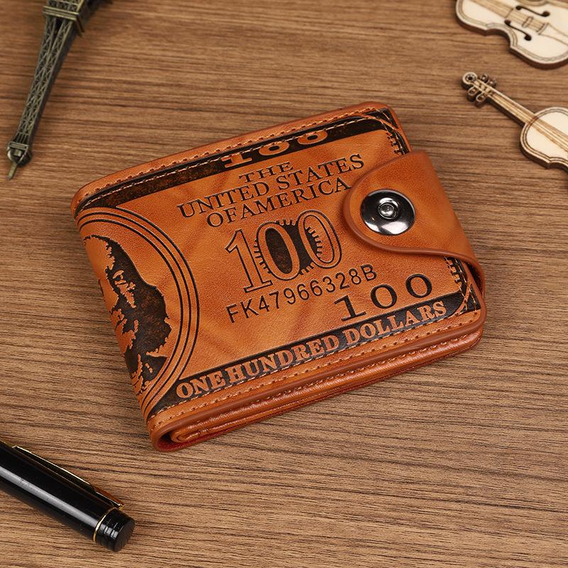 Ultra-light Retro US Dollar Pattern Men's PU Card Holder Wallet