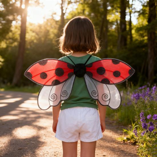 Ladybug Wing for Girls Boys Men Women Halloween Ladybird Costume Fairy Bee Wings for Halloween Masquerade Carnival