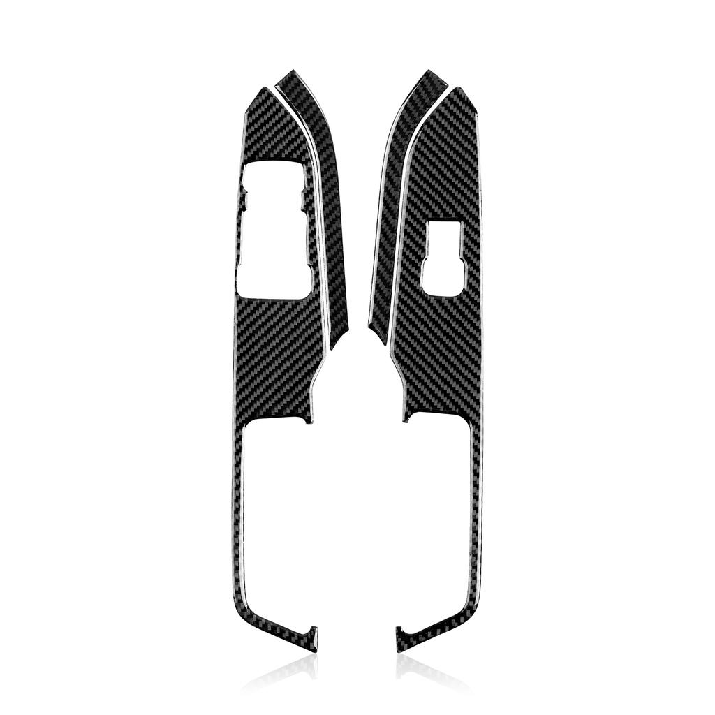 Adesivo de fibra de carbono para decoração de painel de interruptor de elevação de janela de carro, decalque, capa de acabamento para Ford Mustang GT 2015- Carro